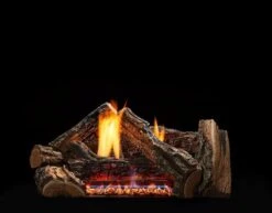 Monessen 18 Inch 7 Piece Burncrete Hybrid Dynamo Log Set And Glow Getter Burner With Remote Control