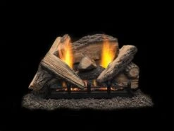 Monessen 18 Inch Stony Creek Refractory Log Set And Natural Blaze Vent Free Gas Burner With Remote Control