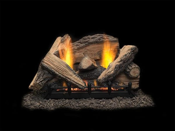 Monessen 18 Inch Stony Creek Refractory Log Set And Natural Blaze Vent Free Gas Burner With Remote Control