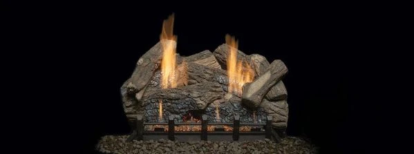 Monessen 18 Inch Natural Blaze Vent Free Gas Fireplace Burner With Highland Oak Log Set