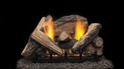 Monessen 18' Stony Creek Ventless Natural Gas Log Set With On/Off Remote Pilot Kit