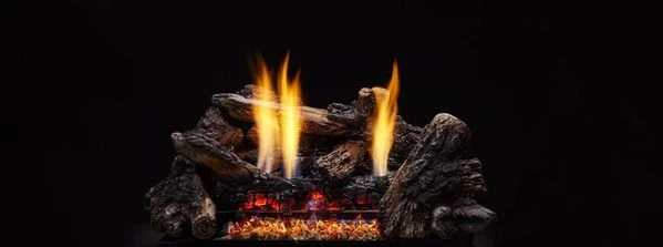 Monessen 24 Inch Glow Getter Vent Free Gas Fireplace Burner With 30 Inch Charisma Log Set
