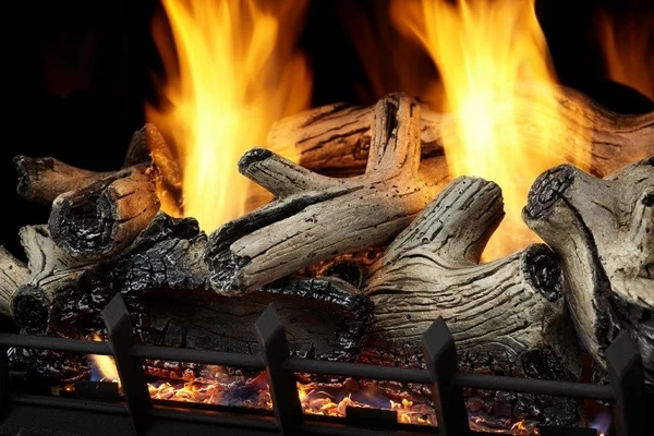 Monessen 24 Inch 6 Piece Beachcomber Refractory Vent Free Log Set And Natural Blaze Gas Burner With Remote Control - Image 2