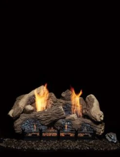 Monessen 30 Inch Berkley Oak Ceramic Log Set And Natural Blaze Vent Free Gas Burner With Remote Control