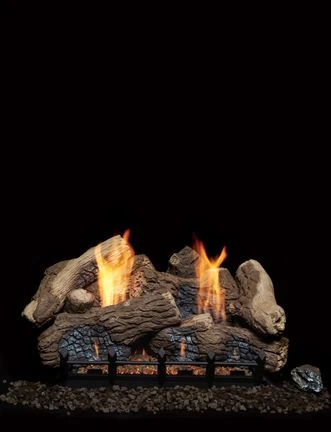 Monessen 30 Inch Berkley Oak Ceramic Log Set And Natural Blaze Vent Free Gas Burner With Remote Control