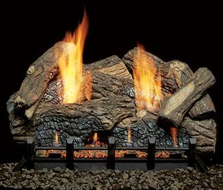 Monessen 30 Inch Highland Oak Refractory Vent Free Log Set And Natural Blaze Gas Burner With Remote Control