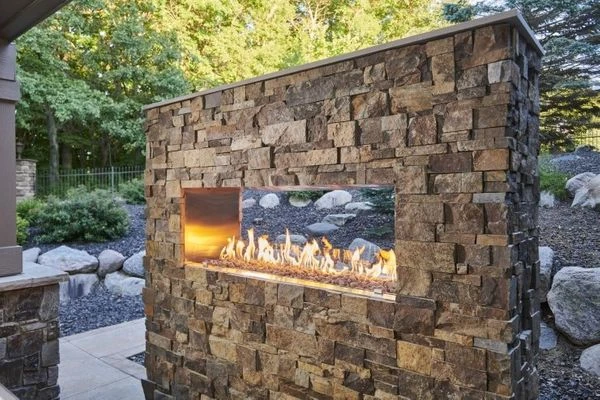 Outdoor Greatroom Company 40 Inch Linear See-Through Ready-to-Finish Fireplace - Electronic - Image 2