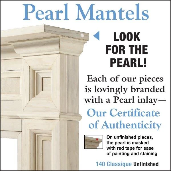 Pearl Mantels Classique 50' Unfinished Fireplace Mantel Shelf - Image 3