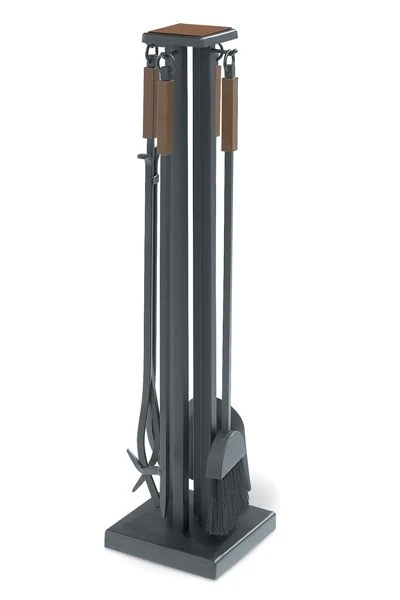 Pilgrim Arts And Crafts Fireplace Tool Set With Burnished Bronze Handles