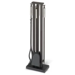 Pilgrim 32 Inch Contemporary Brushed Steel Fireplace Tool Set