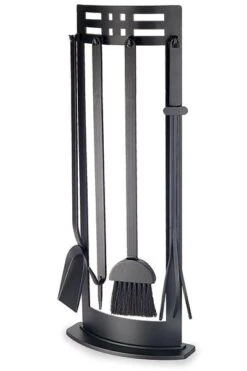 Pilgrim Matte Black Portfolio Fireplace Tool Set