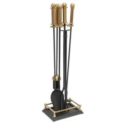 Pilgrim Antique Brass Old English Fireplace Tool Set