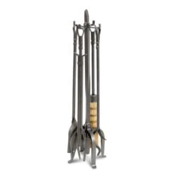 Pilgrim Old World Forged Iron Fireplace Tool Set
