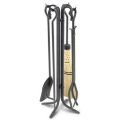 Pilgrim Forged Fireplace Tool Set With Corn Broom