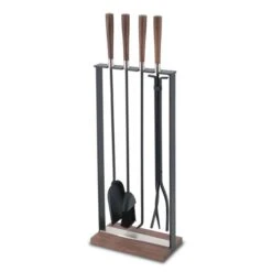 Pilgrim Hampton Walnut Handle Fireplace Tool Set