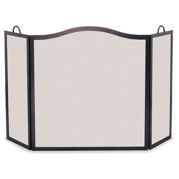 Pilgrim Large Tri Panel Camelback Arch Fireplace Screen