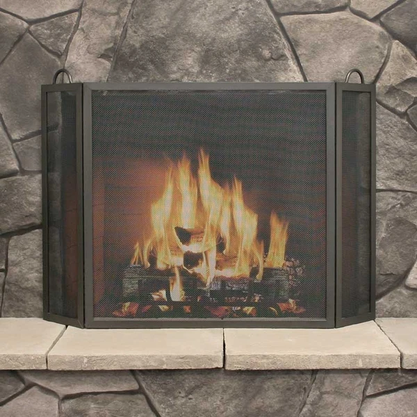 Pilgrim Large Tri Panel Rectangular Fireplace Screen - Image 3