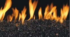 Real Fyre 18' Vented Black Fire Glass Set- Match Light - Natural Gas