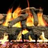Real Fyre 18' Charred Evergreen Oak Vented Natural Gas Logs Set With On/Off Electronic Pilot Kit