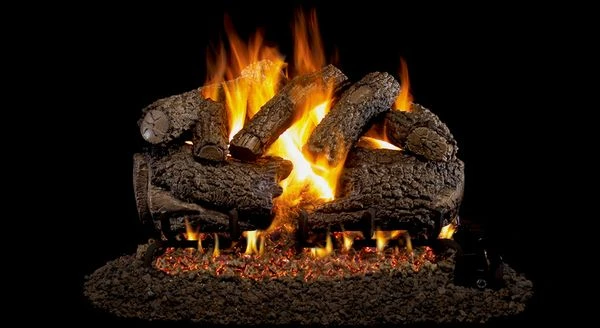 Real Fyre 18' Forest Oak Vented Natural Gas Logs Set- Match Light