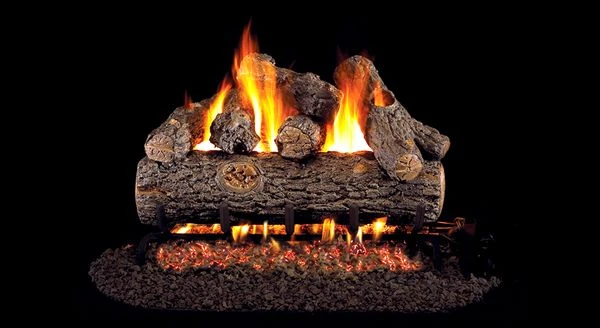 Real Fyre 18' Golden Oak Designer Plus Vented Natural Gas Logs Set- Match Light
