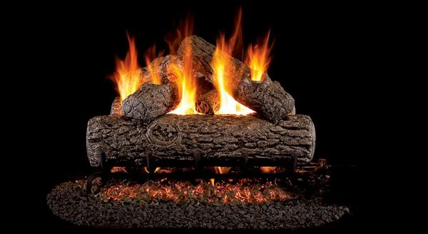 Real Fyre 18' Golden Oak Vented Natural Gas Logs Set- Match Light
