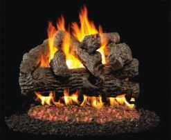 Real Fyre 18' Royal English Oak Vented Natural Gas Logs Set- Match Light