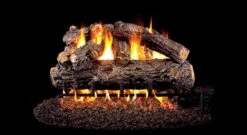 Real Fyre 18' Rustic Oak Designer Vented Natural Gas Logs Set- Match Light