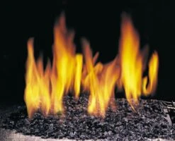 Real Fyre 18' SEE THRU Black Vented Natural Gas Fire Glass Set- Match Light