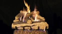 Real Fyre 18' Split Oak Designer Plus Vented Natural Gas Logs Set- Match Light