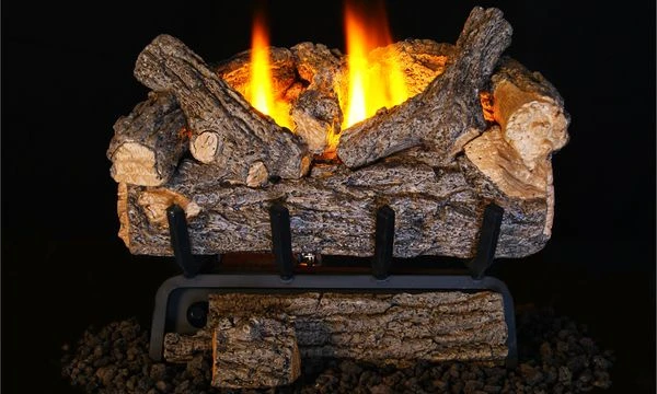 Real Fyre 20 Inch Valley Oak Logs With G8E Vent-Free Gas Fireplace Burner - Millivolt