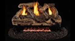 Real Fyre 20' Split Oak Ventless Natural Gas Logs Set With Safety Pilot Kit