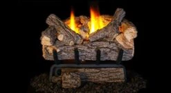 Real Fyre 20' Valley Oak Ventless Natural Gas Logs Set With On/Off Remote Pilot Kit