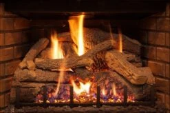 Real Fyre Burnt American Oak Log Set For DVI-30 Series Direct Vent Gas Fireplace Inserts