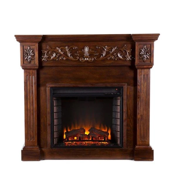 SEI 44 Inch Calvert Electric Fireplace With Carved Mantel