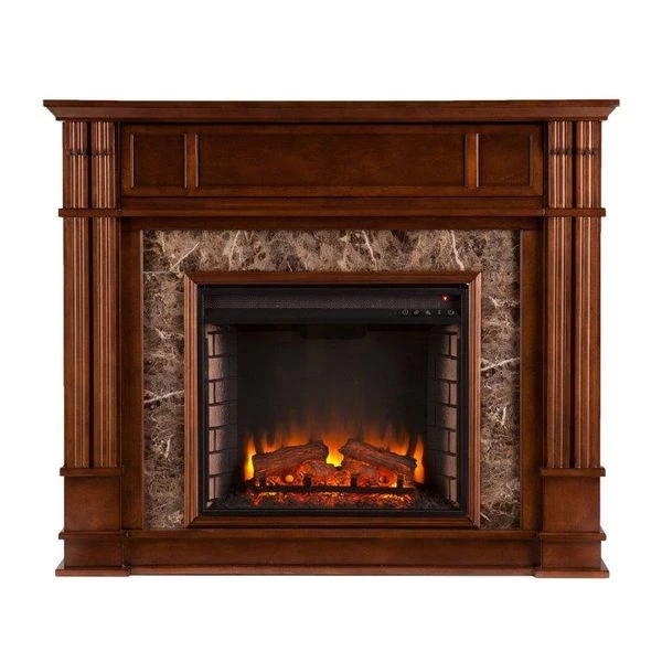 SEI 48 Inch Highgate Electric Fireplace With Stone Mantel