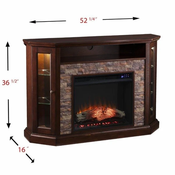 SEI 52 Inch Redden Corner Convertible Electric Fireplace - Image 3