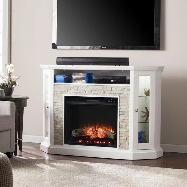 SEI 52 Inch Redden Corner Convertible Electric Fireplace - Image 4