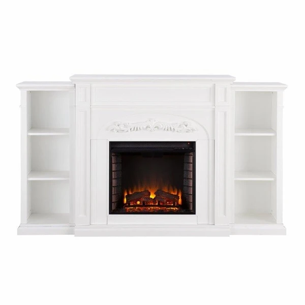 SEI 72 Inch Chantilly Electric Fireplace Mantel With Bookcase - Image 3