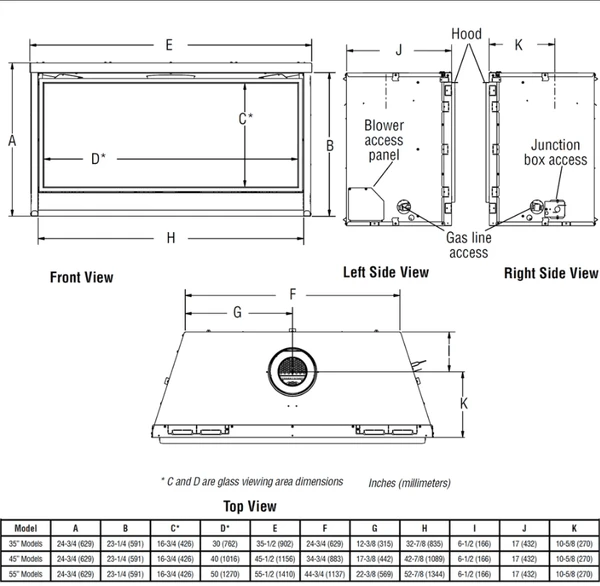 Superior 35' DRL2000 Series Contemporary Direct Vent Linear Fireplace - Image 5