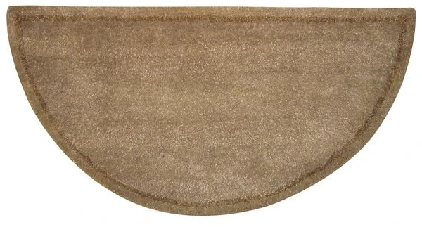 UniFlame Beige Half-Round Wool Hearth Rug
