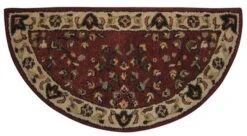 UniFlame Red And Beige Half-Round Wool Hearth Rug