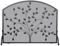 Uniflame Leaf Black Wrought Iron Fireplace Screen
