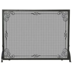 Uniflame Single Panel Decorative Scroll Fireplace Screen