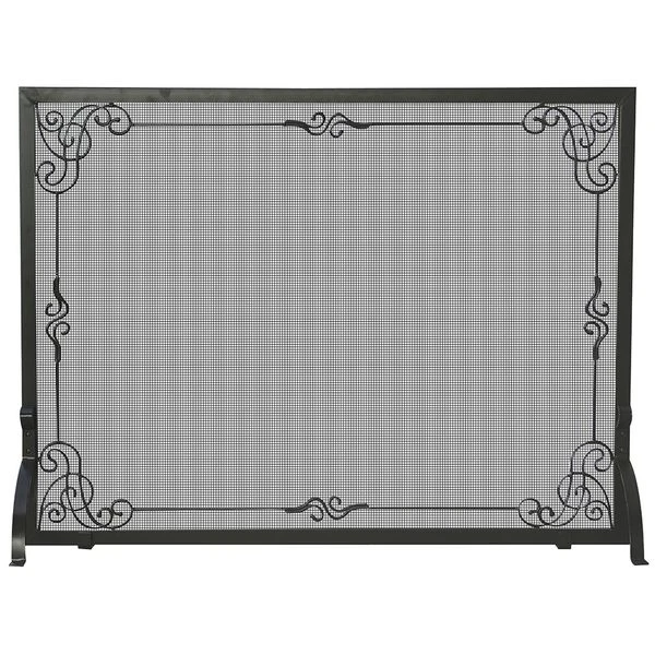 Uniflame Single Panel Decorative Scroll Fireplace Screen